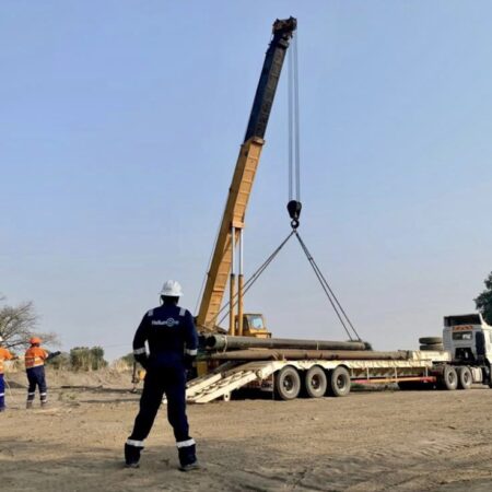 18.08.23 – Equipment continuing to be unloaded and assembled at the Tai-C well site…
